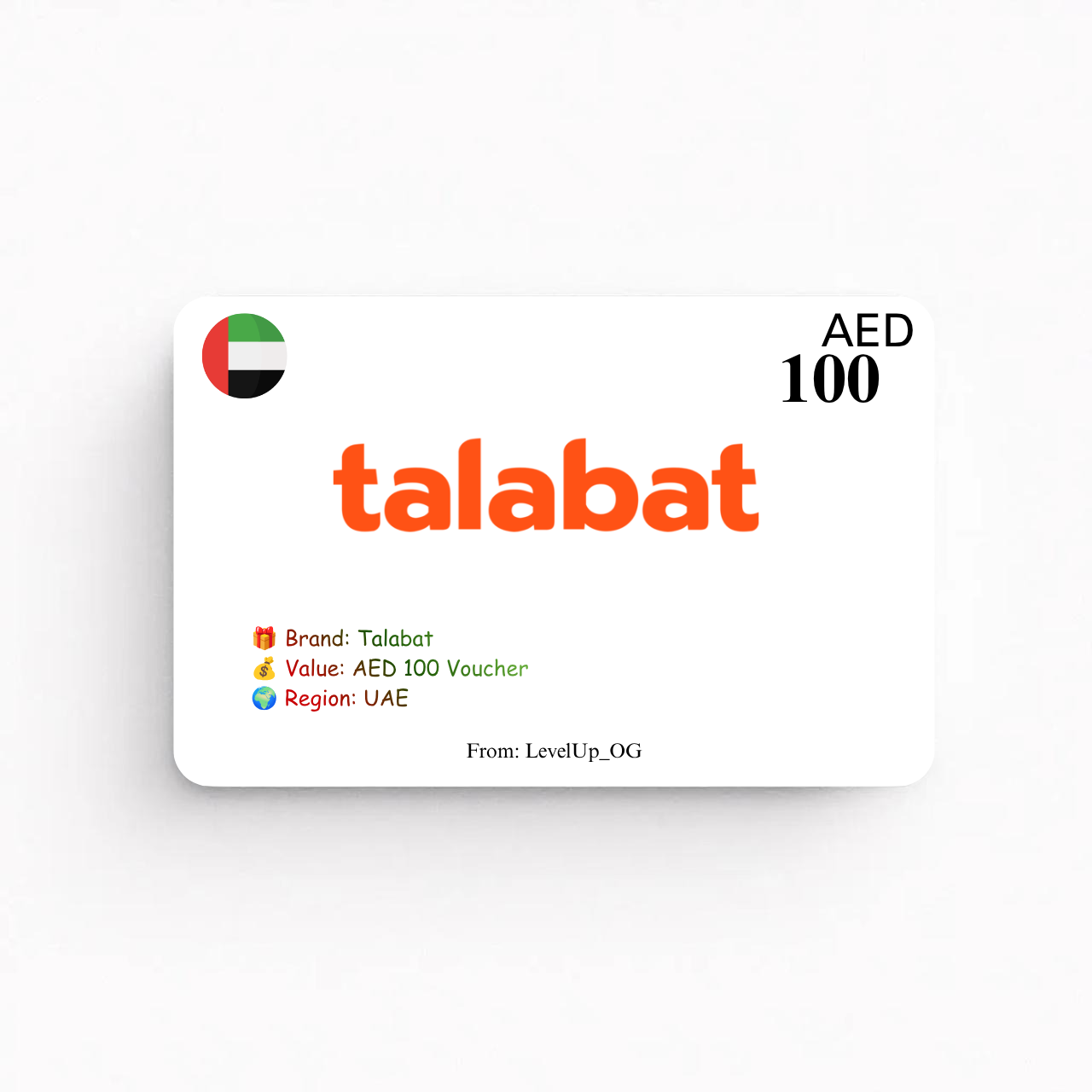 Talabat | AED 100 Voucher | UAE