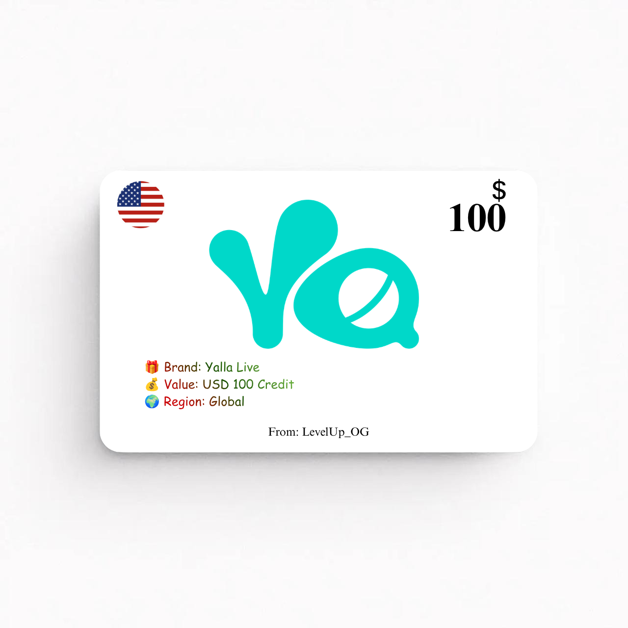 Yalla Live | USD 100 Credit | Global