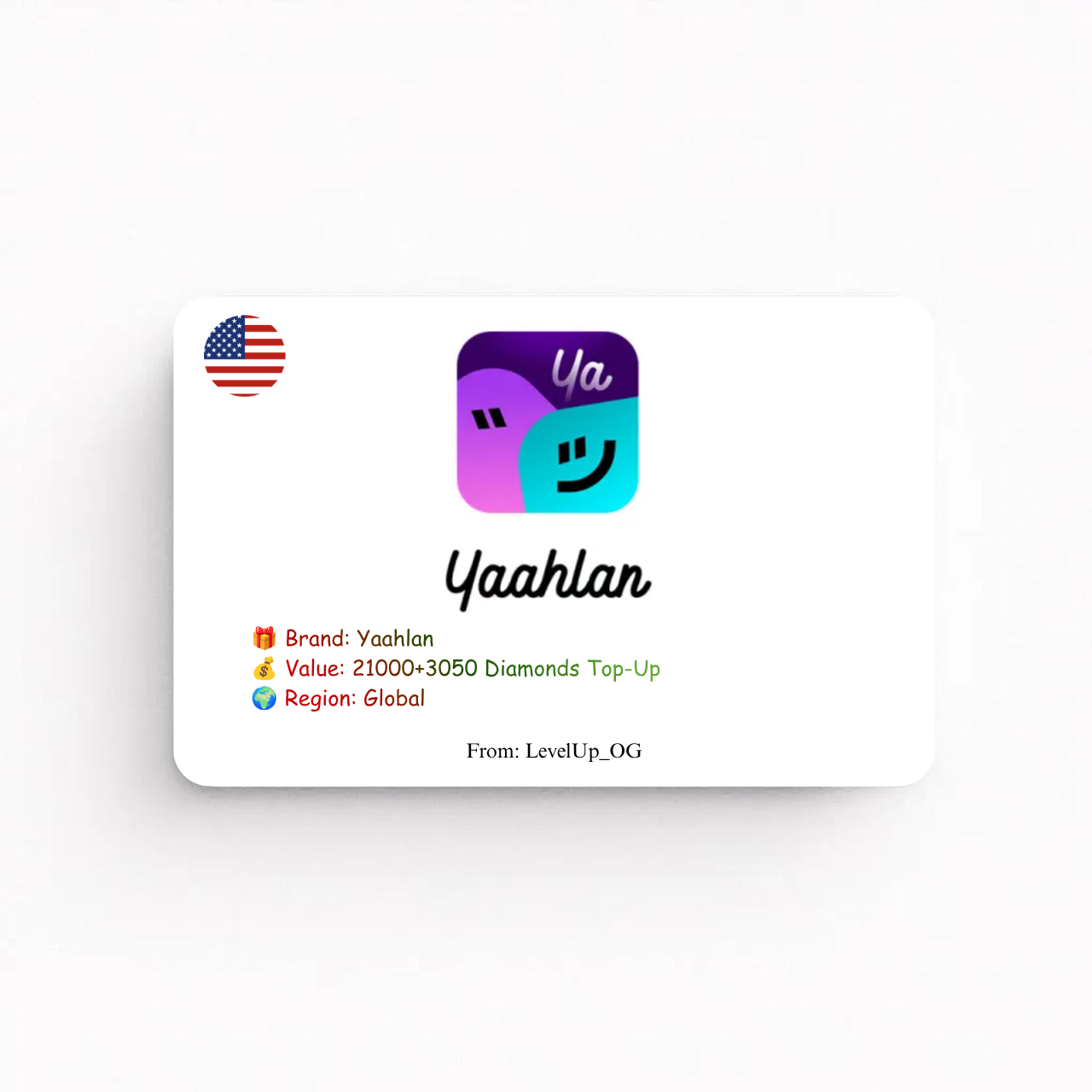 Yaahlan | 21000+3050 Diamonds Top-Up | Global