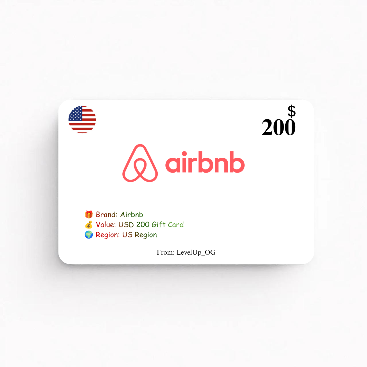 Airbnb | USD 200 Gift Card | US Region