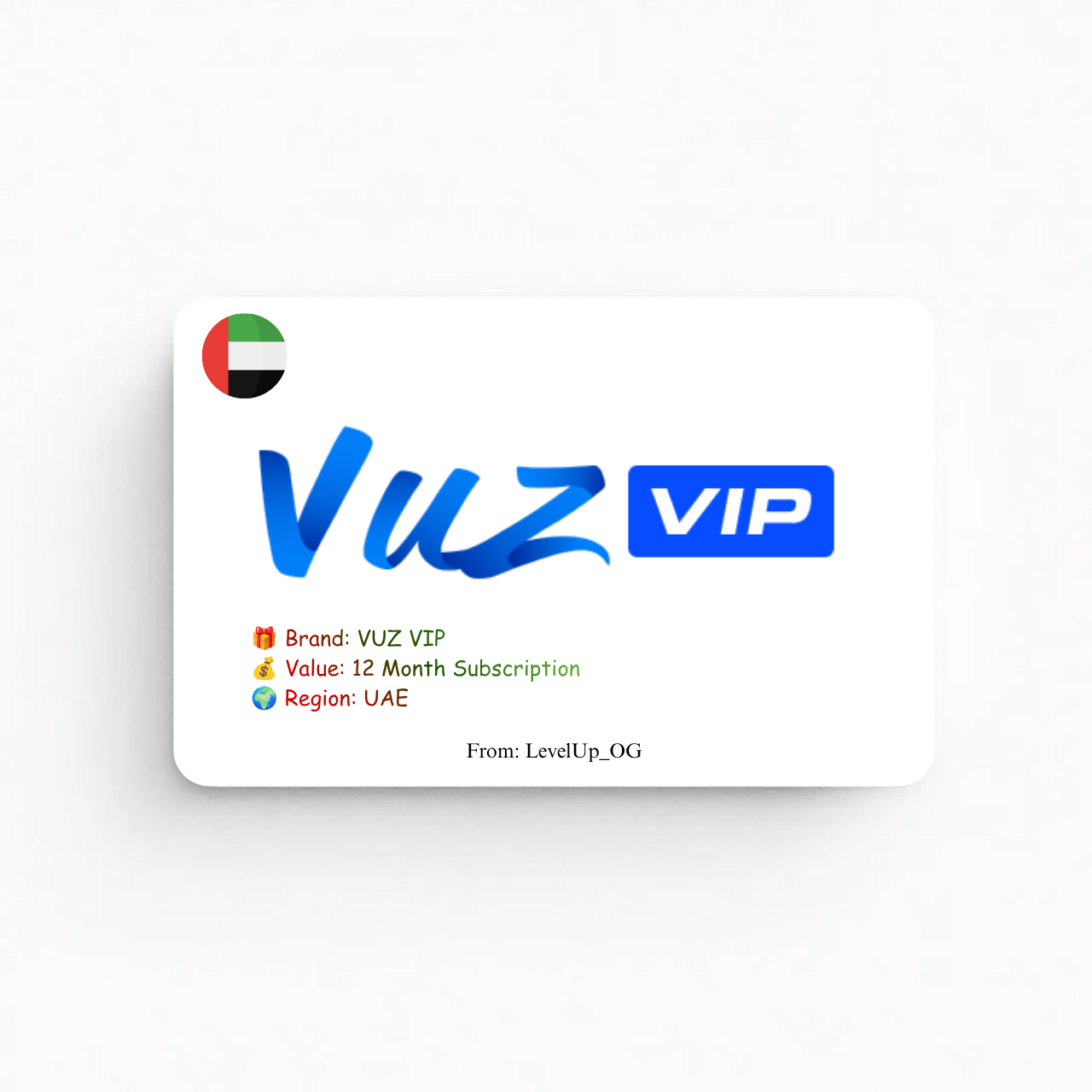 VUZ VIP | 12 Month Subscription | UAE