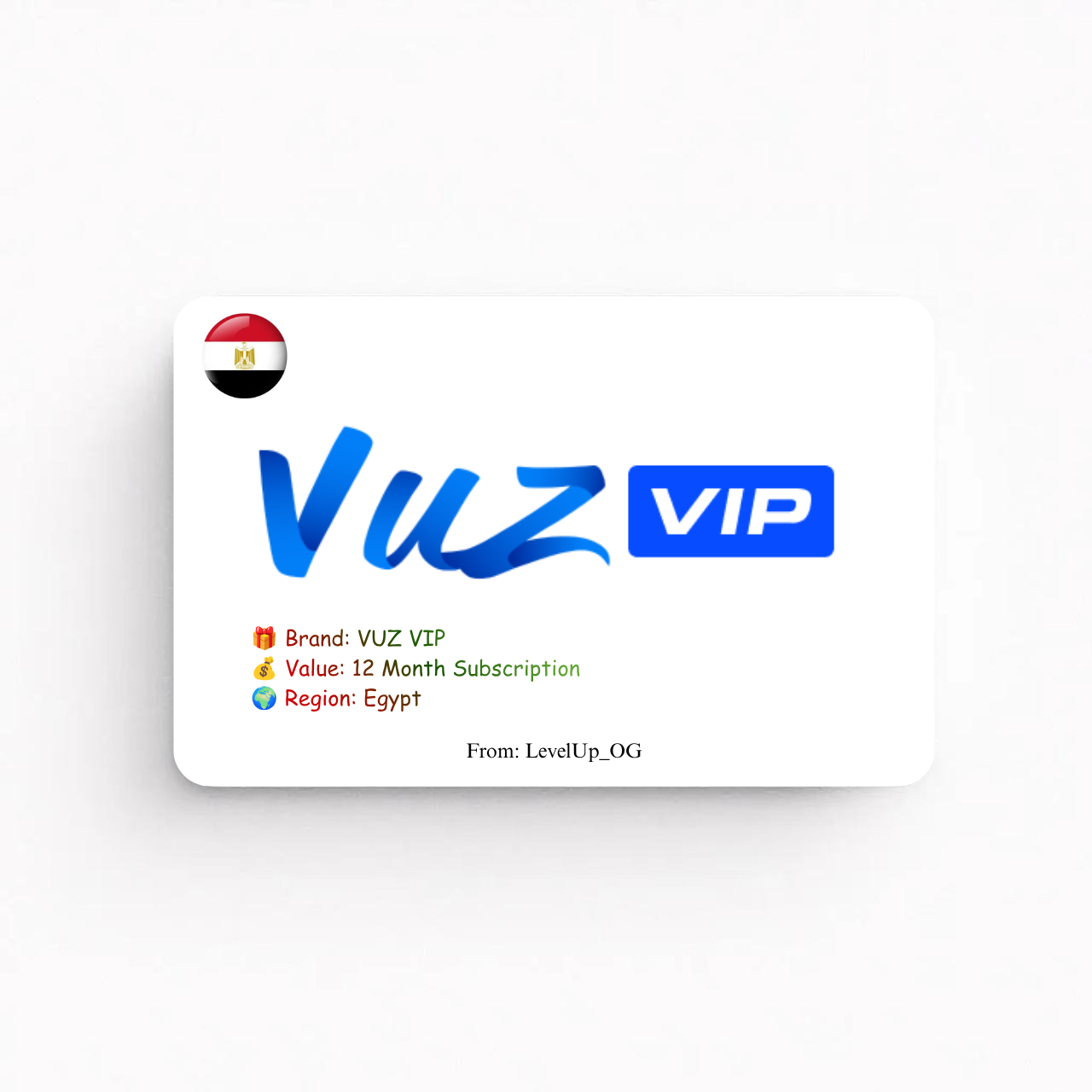 VUZ VIP | 12 Month Subscription | Egypt