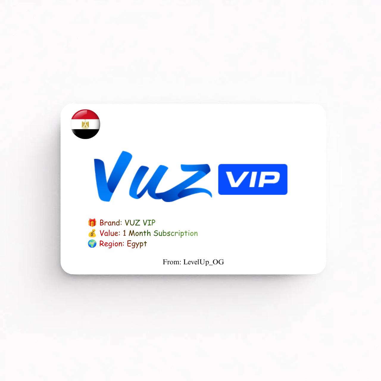 VUZ VIP | 1 Month Subscription | Egypt