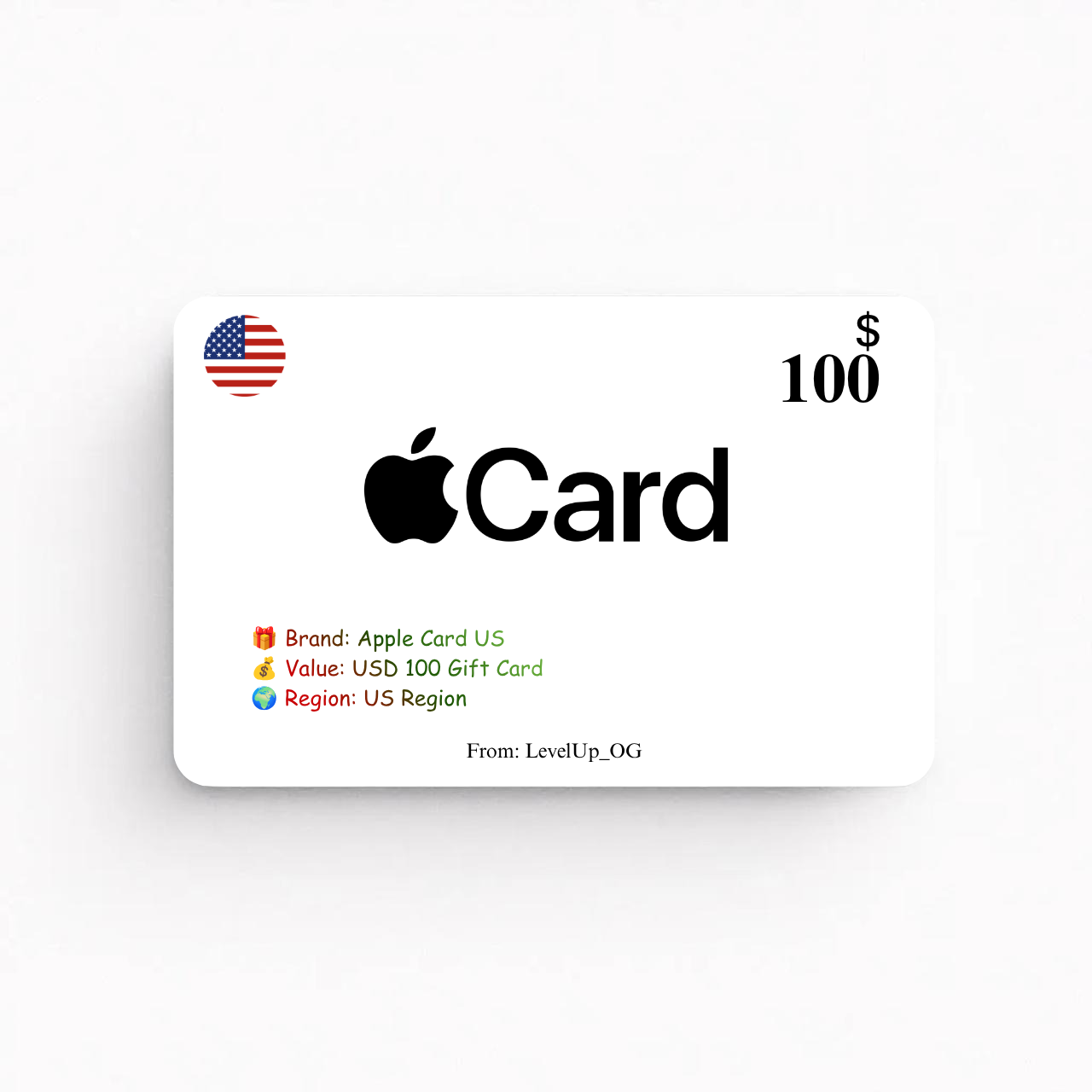 Apple Card US | USD 100 Gift Card | US Region