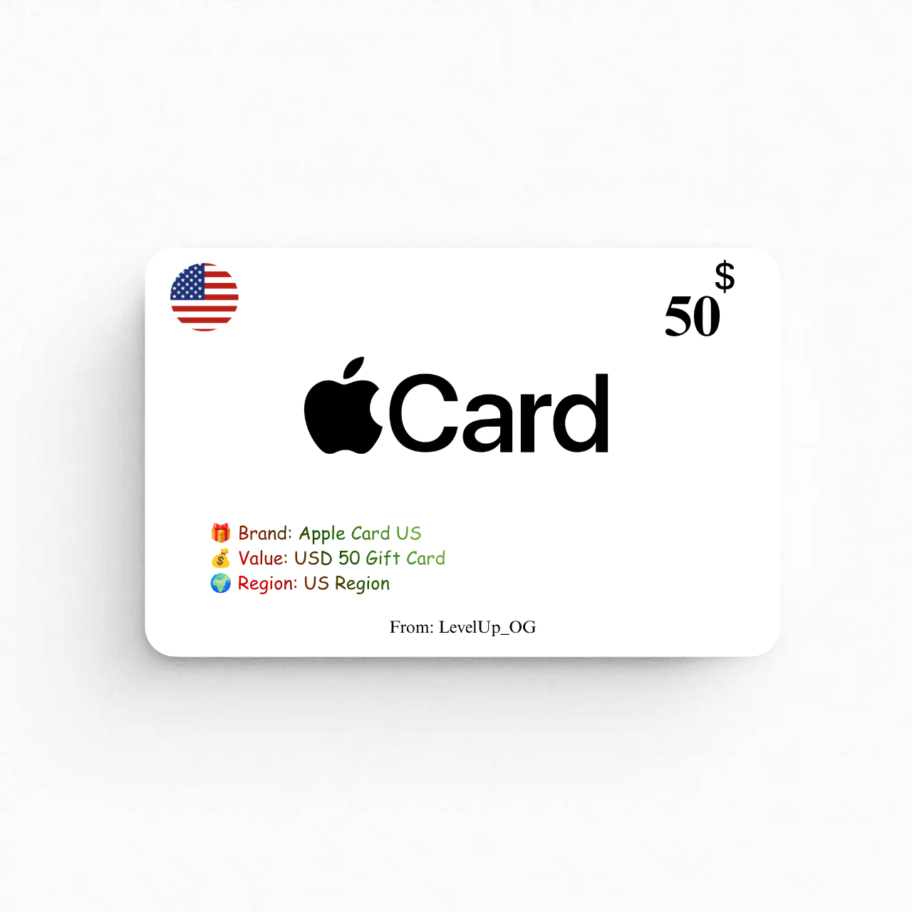 Apple Card US | USD 50 Gift Card | US Region
