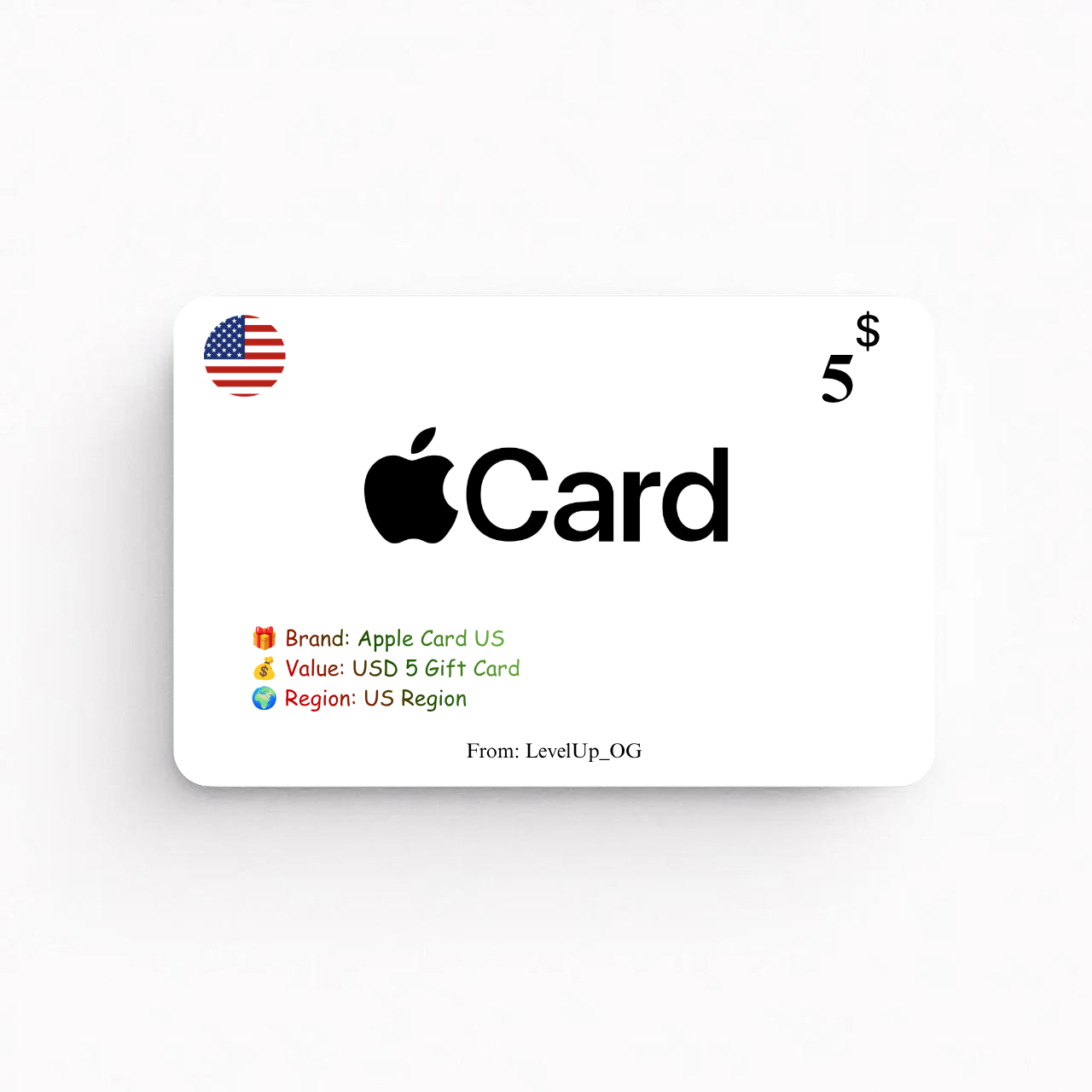 Apple Card US | USD 5 Gift Card | US Region