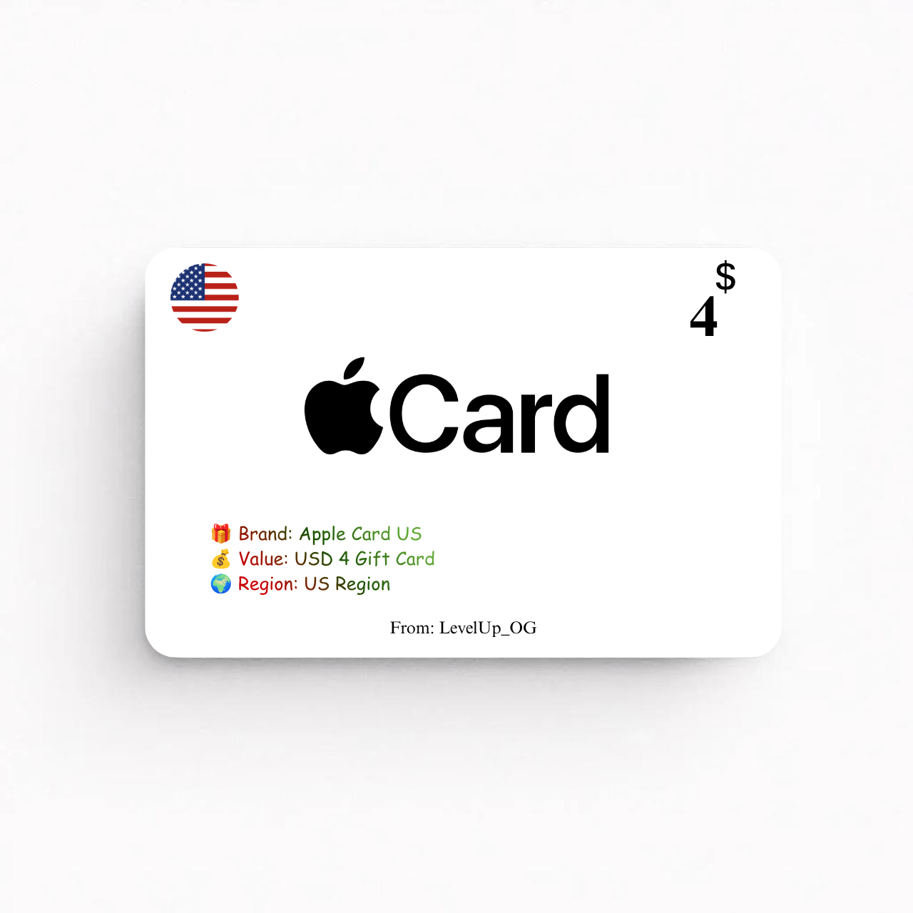 Apple Card US | USD 4 Gift Card | US Region