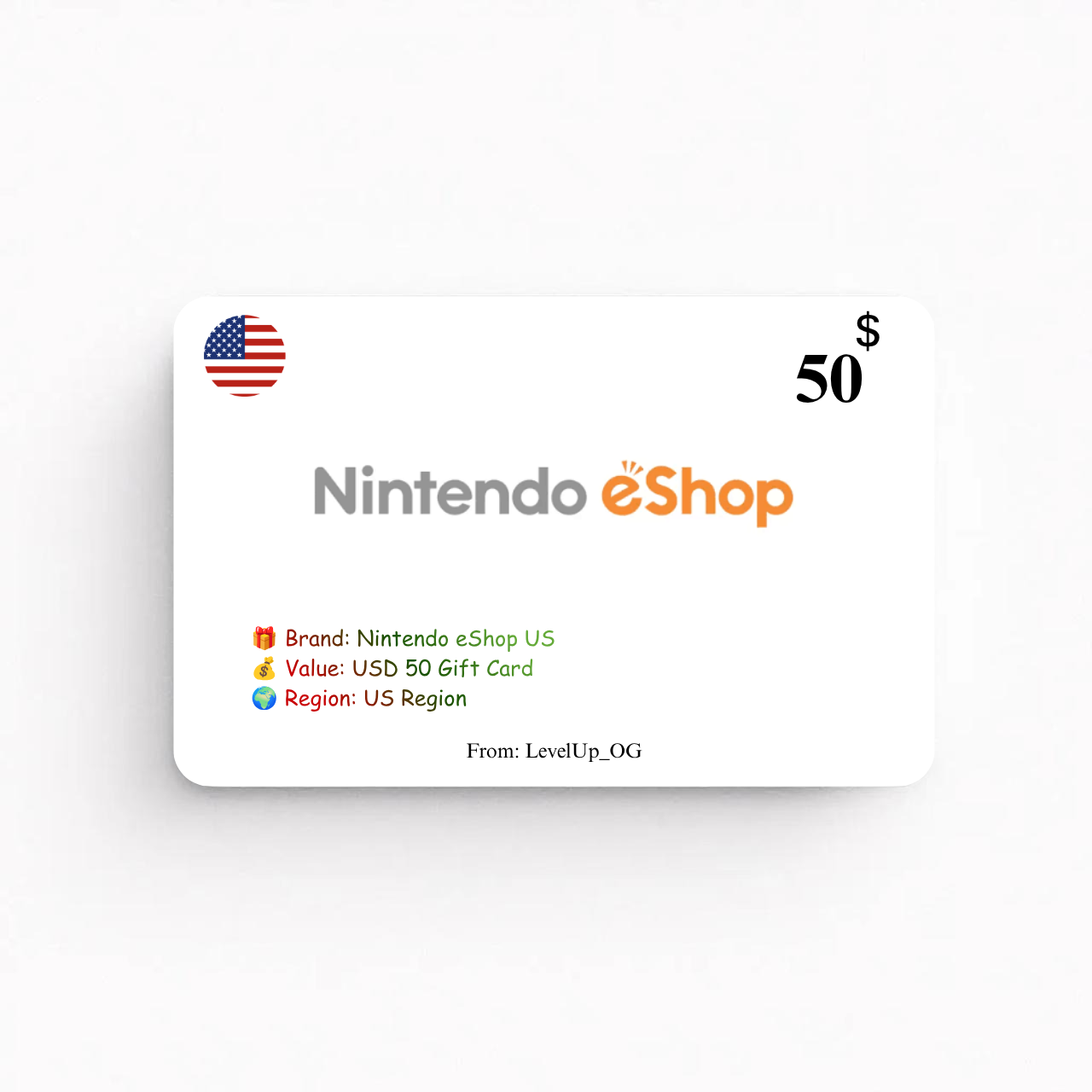 Nintendo eShop US | USD 50 Gift Card | US Region