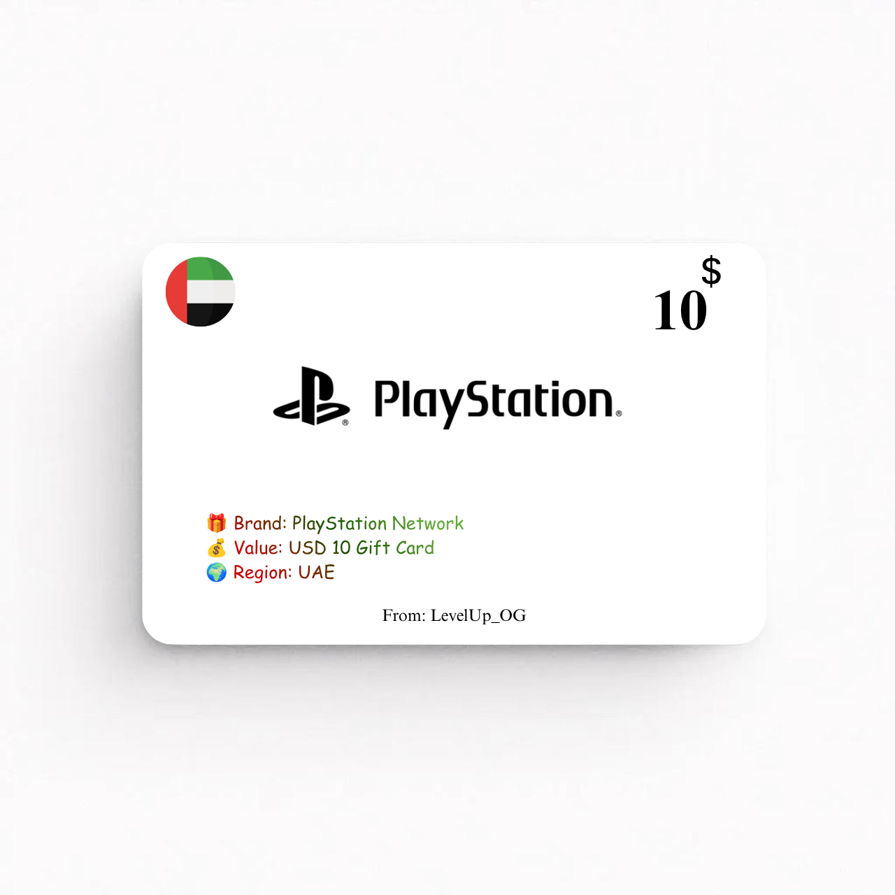 PlayStation Network | USD 10 Gift Card | UAE