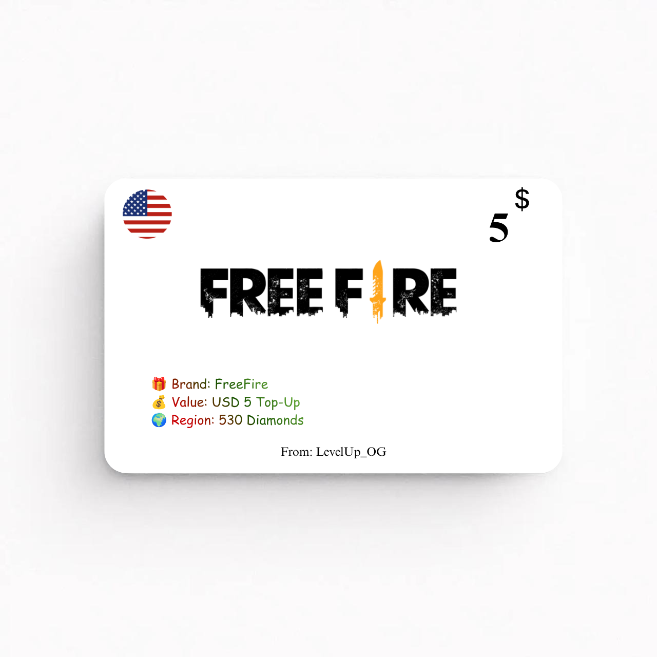 FreeFire | USD 5 Top-Up | 530 Diamonds