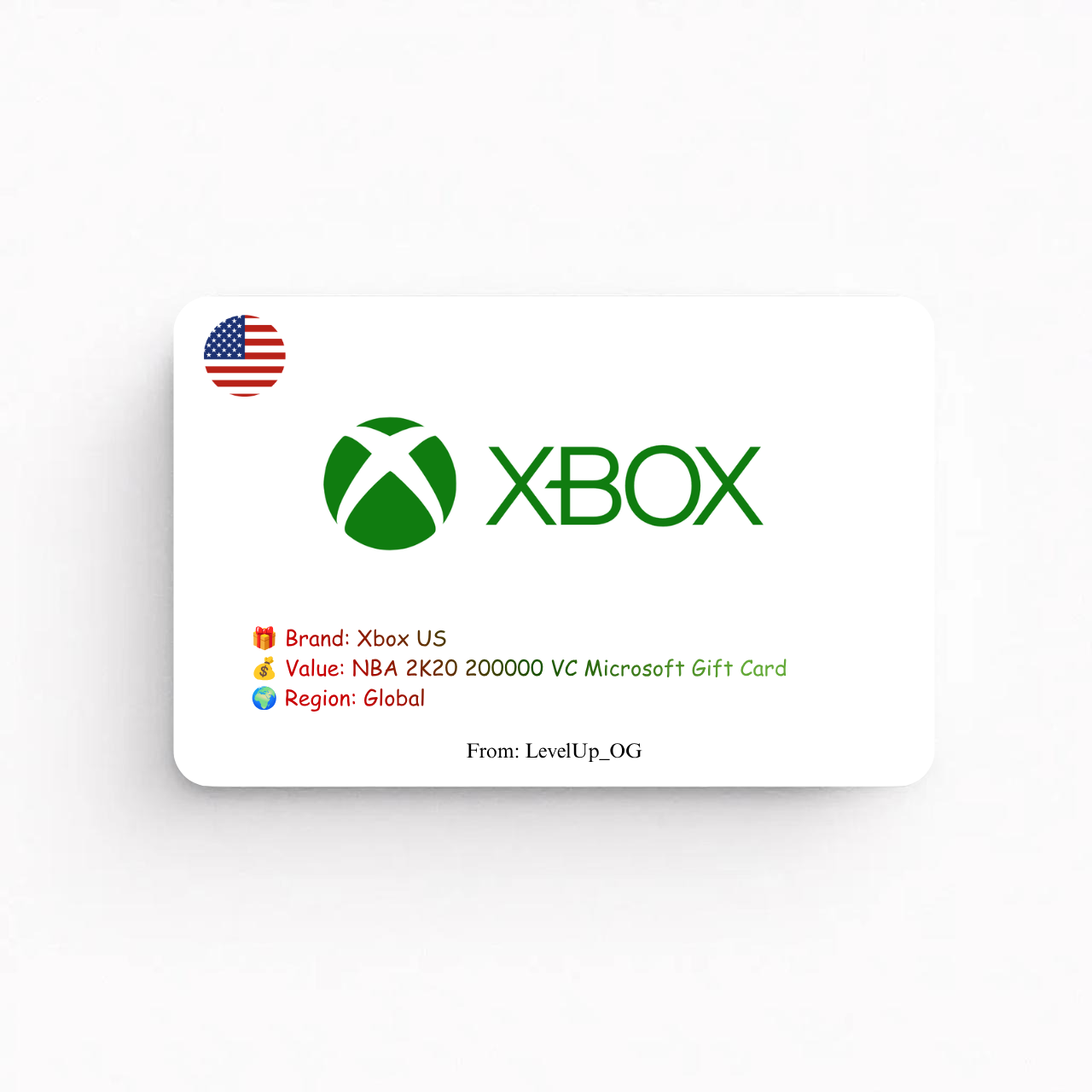 Xbox US | NBA 2K20 200000 VC Microsoft Gift Card | Global