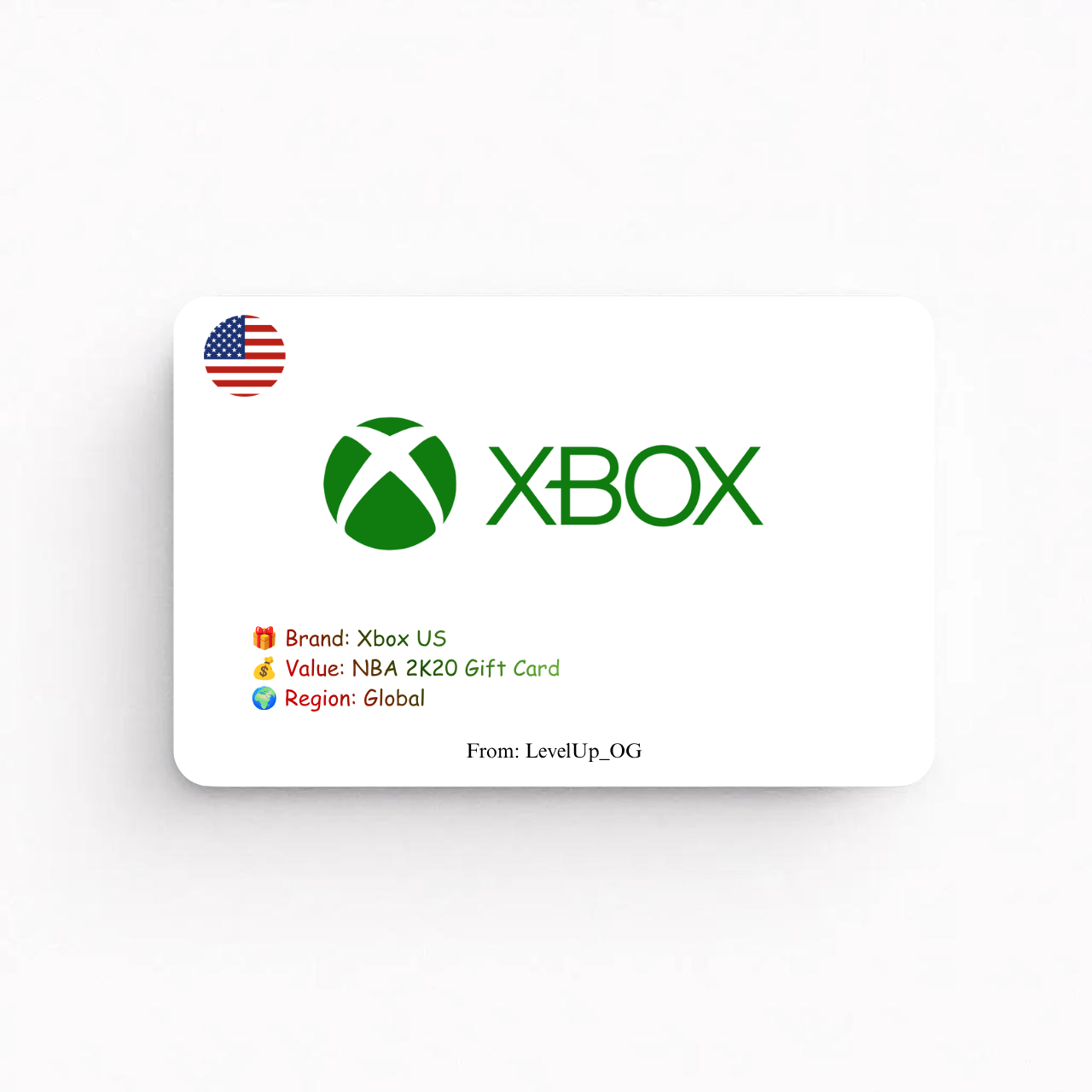 Xbox US | NBA 2K20 Gift Card | Global