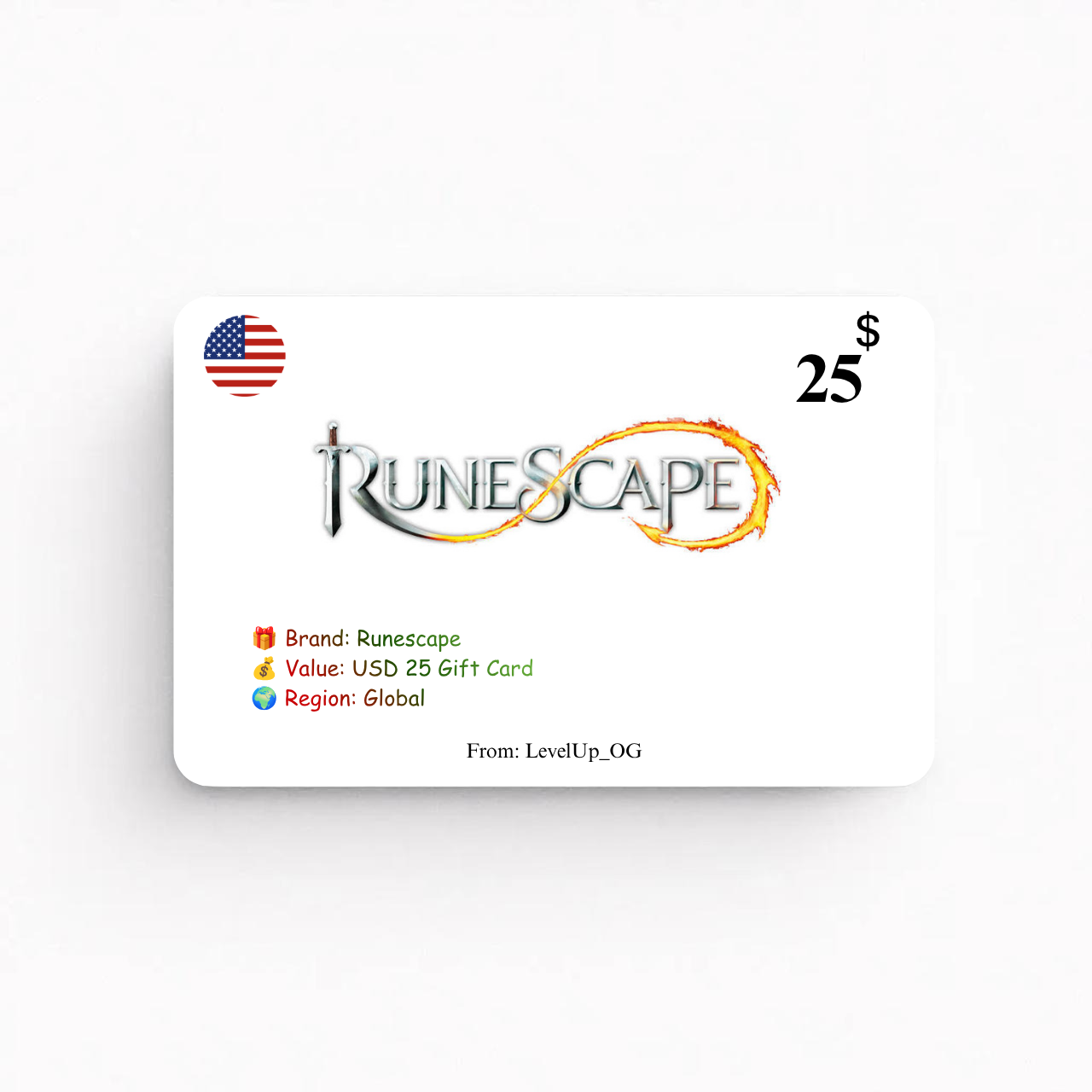 Runescape | USD 25 Gift Card | Global