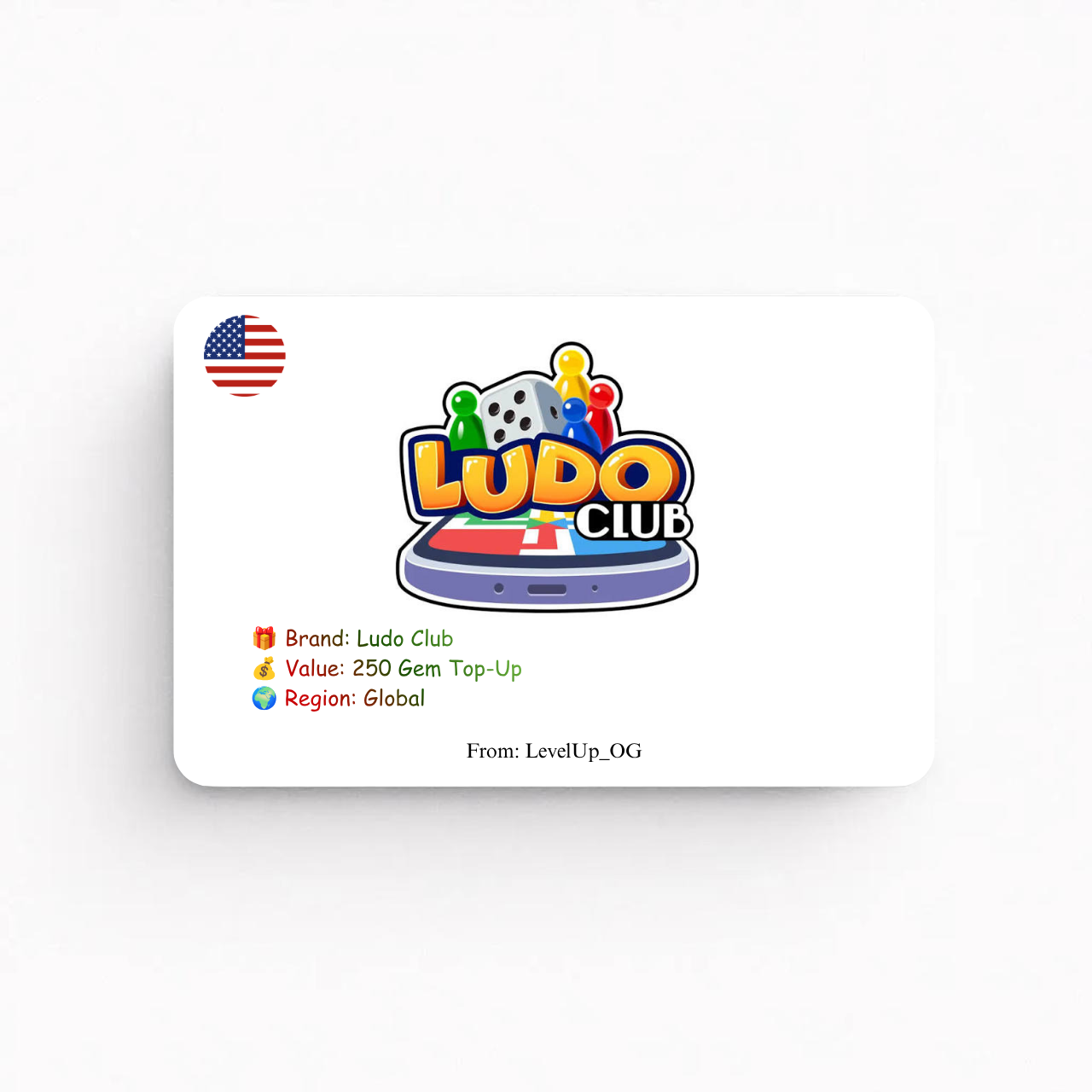 Ludo Club | 250 Gem Top-Up | Global