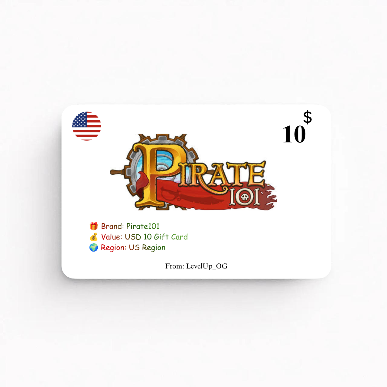 Pirate101 | USD 10 Gift Card | US Region