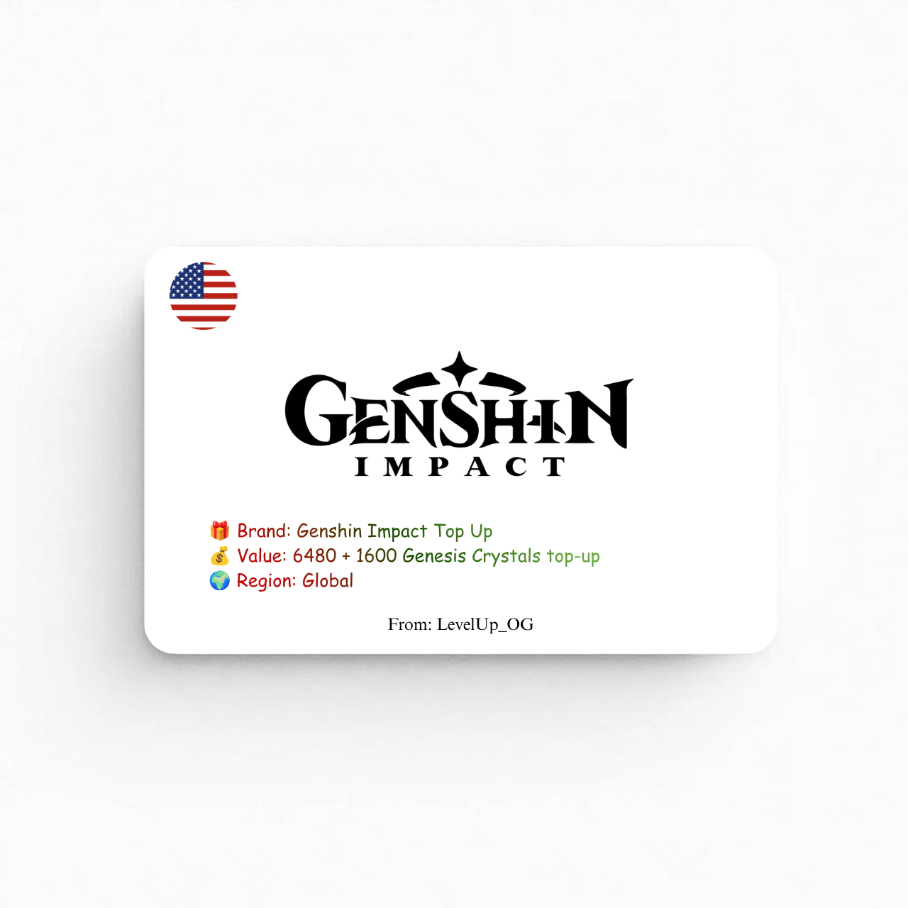 Genshin Impact Top Up | 6480 + 1600 Genesis Crystals top-up Top-Up | Global