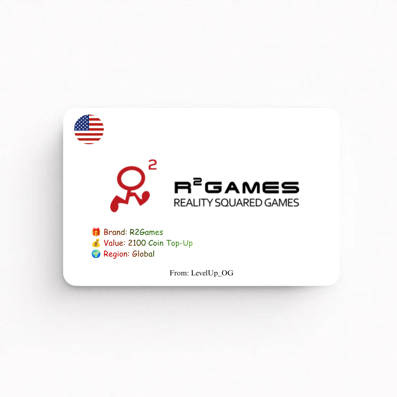 R2Games | 2100 Coin Top-Up | Global