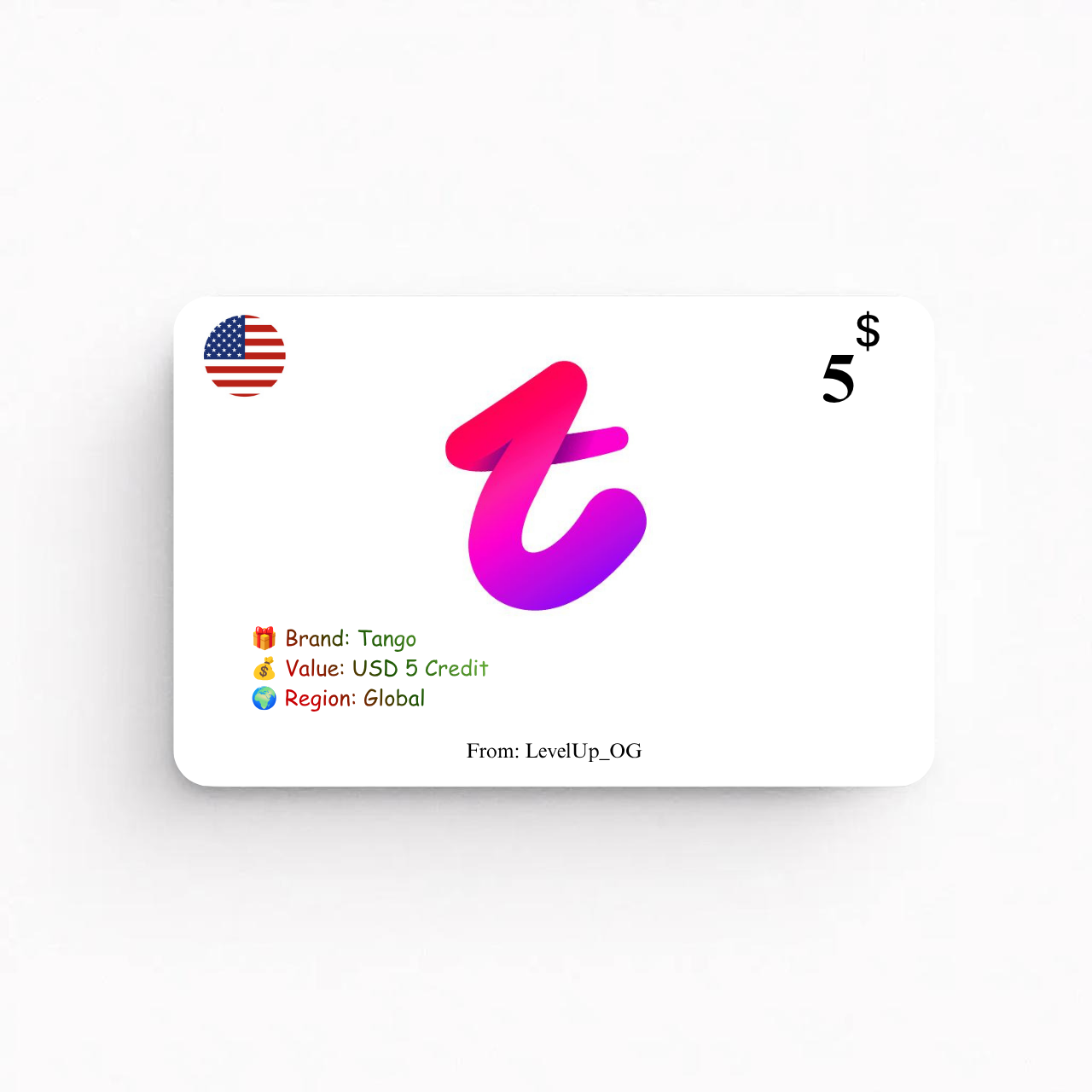 Tango | USD 5 Credit | Global