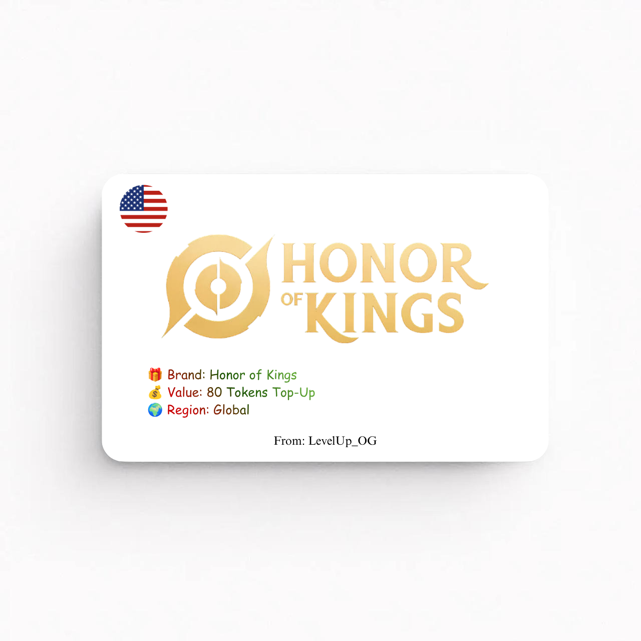 Honor of Kings | 80 Tokens Top-Up | Global