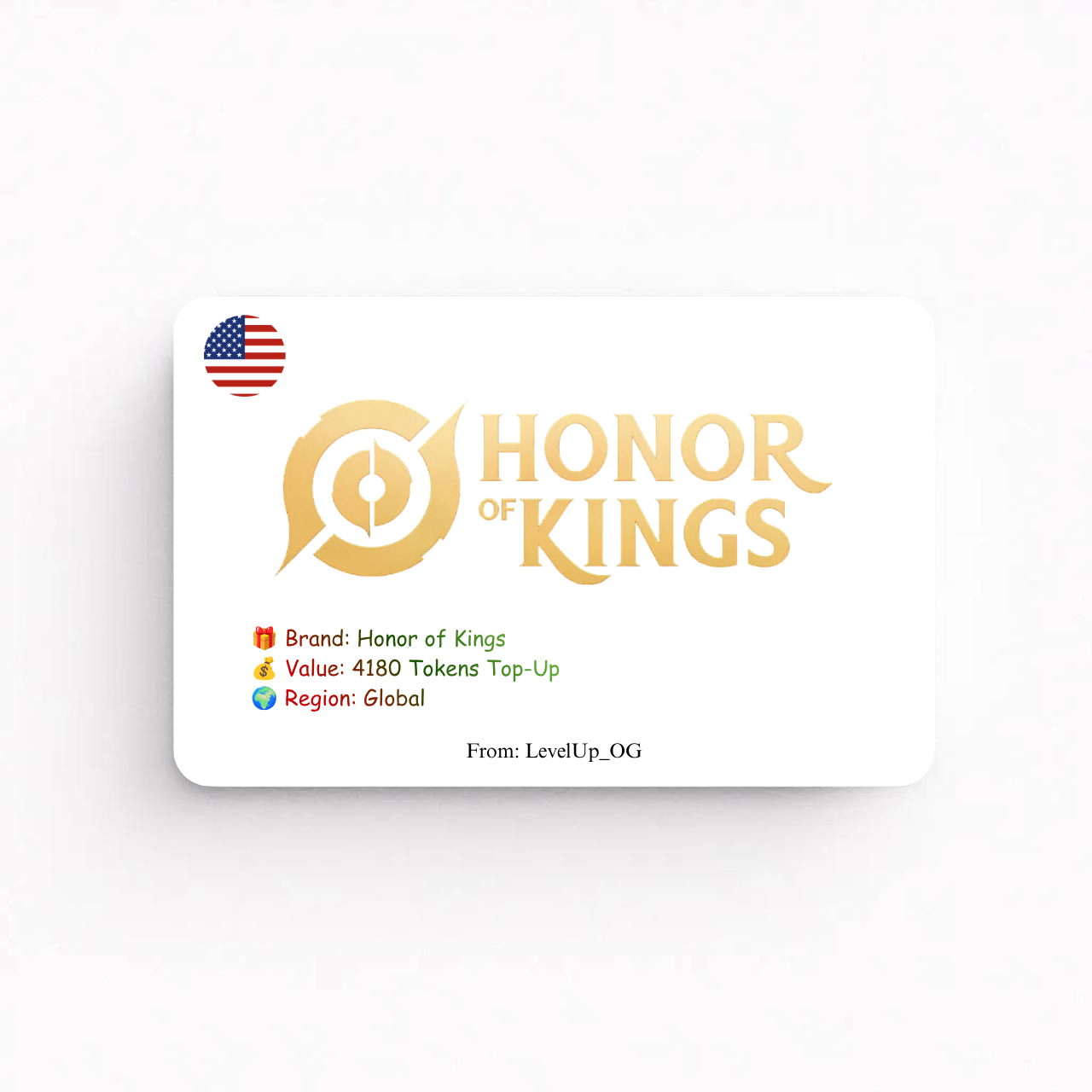 Honor of Kings | 4180 Tokens Top-Up | Global