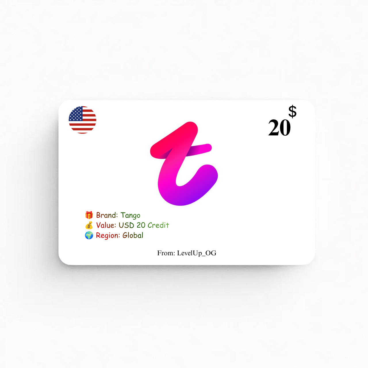 Tango | USD 20 Credit | Global