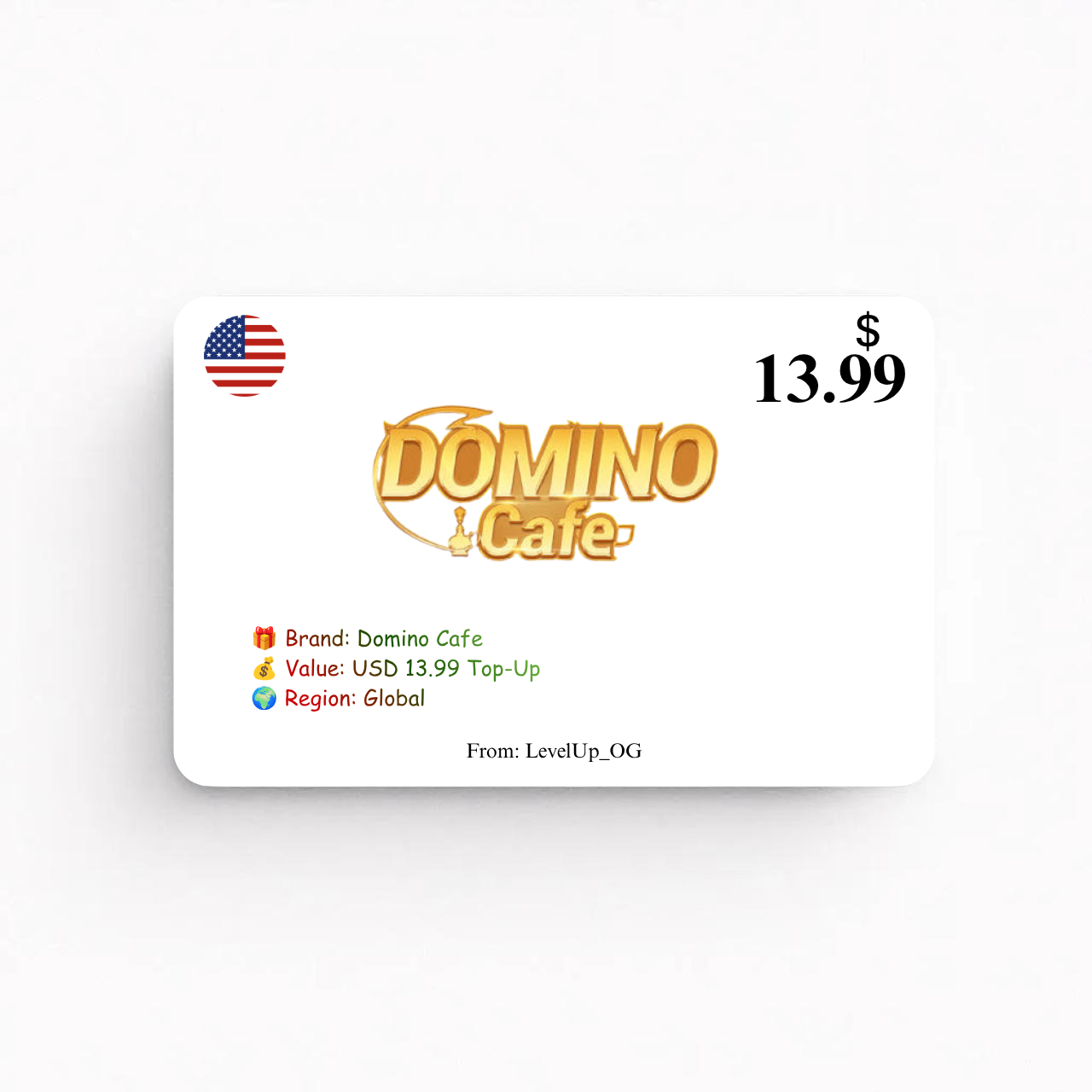 Domino Cafe | USD 13.99 Top-Up | Global