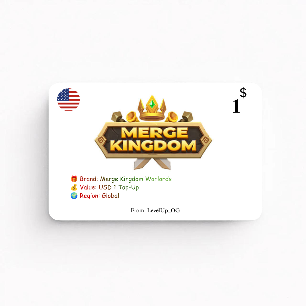 Merge Kingdom Warlords | USD 1 Top-Up | Global