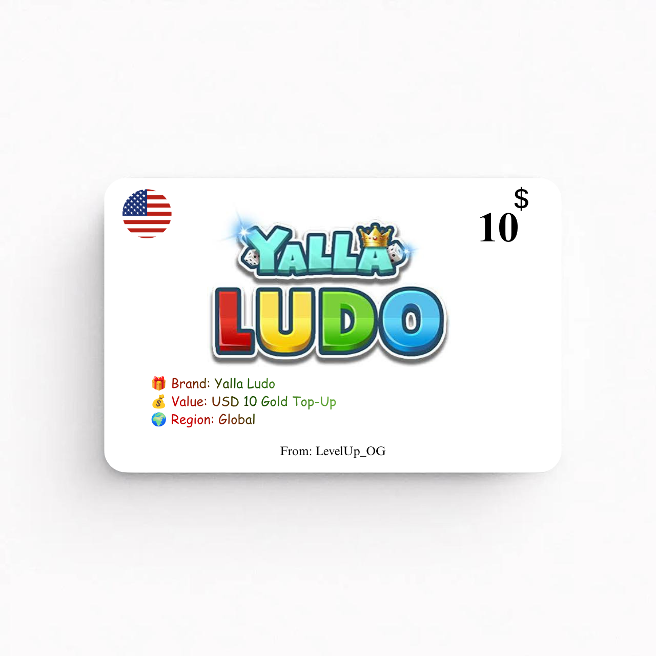 Yalla Ludo | USD 10 Gold Top-Up | Global