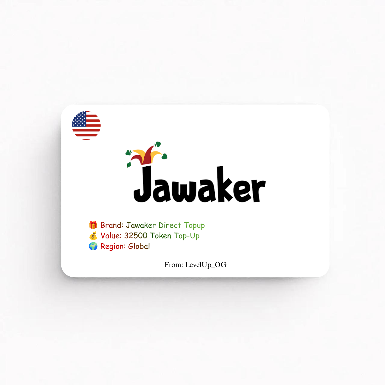 Jawaker Direct Topup | 32500 Token Top-Up | Global