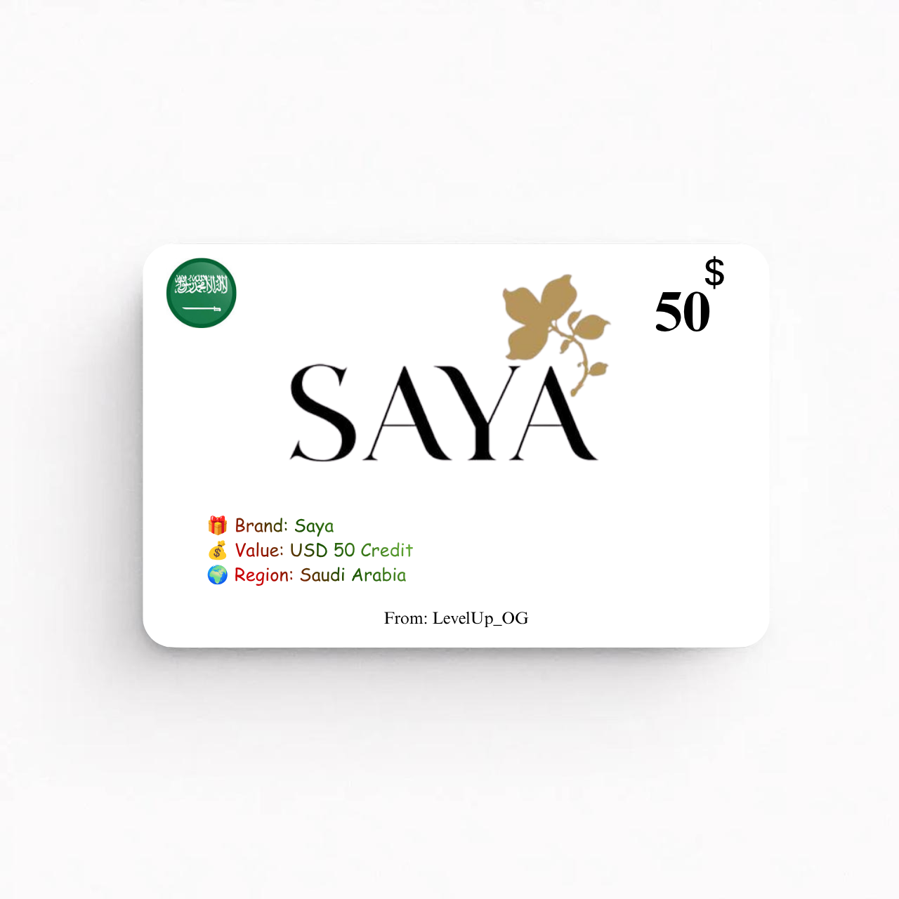 Saya | USD 50 Credit | Saudi Arabia