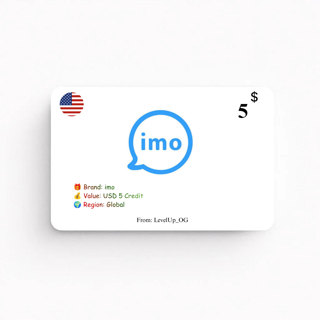 imo | USD 5 Credit | Global