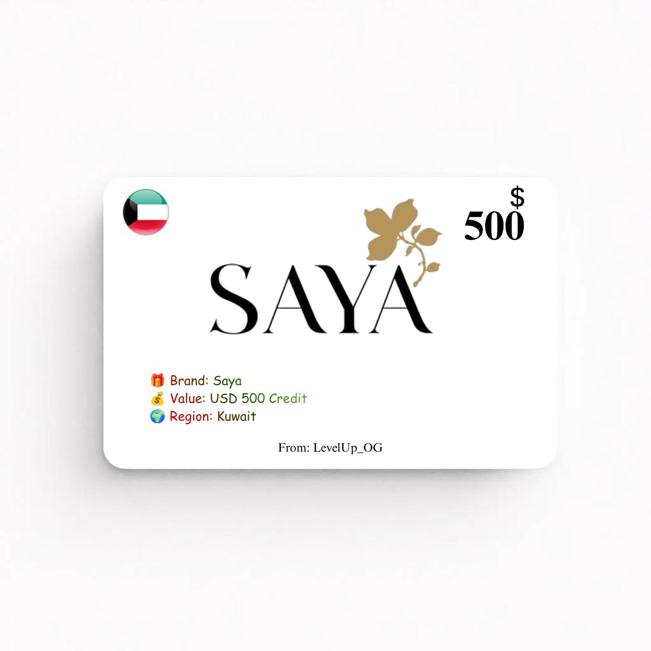 Saya | USD 500 Credit | Kuwait