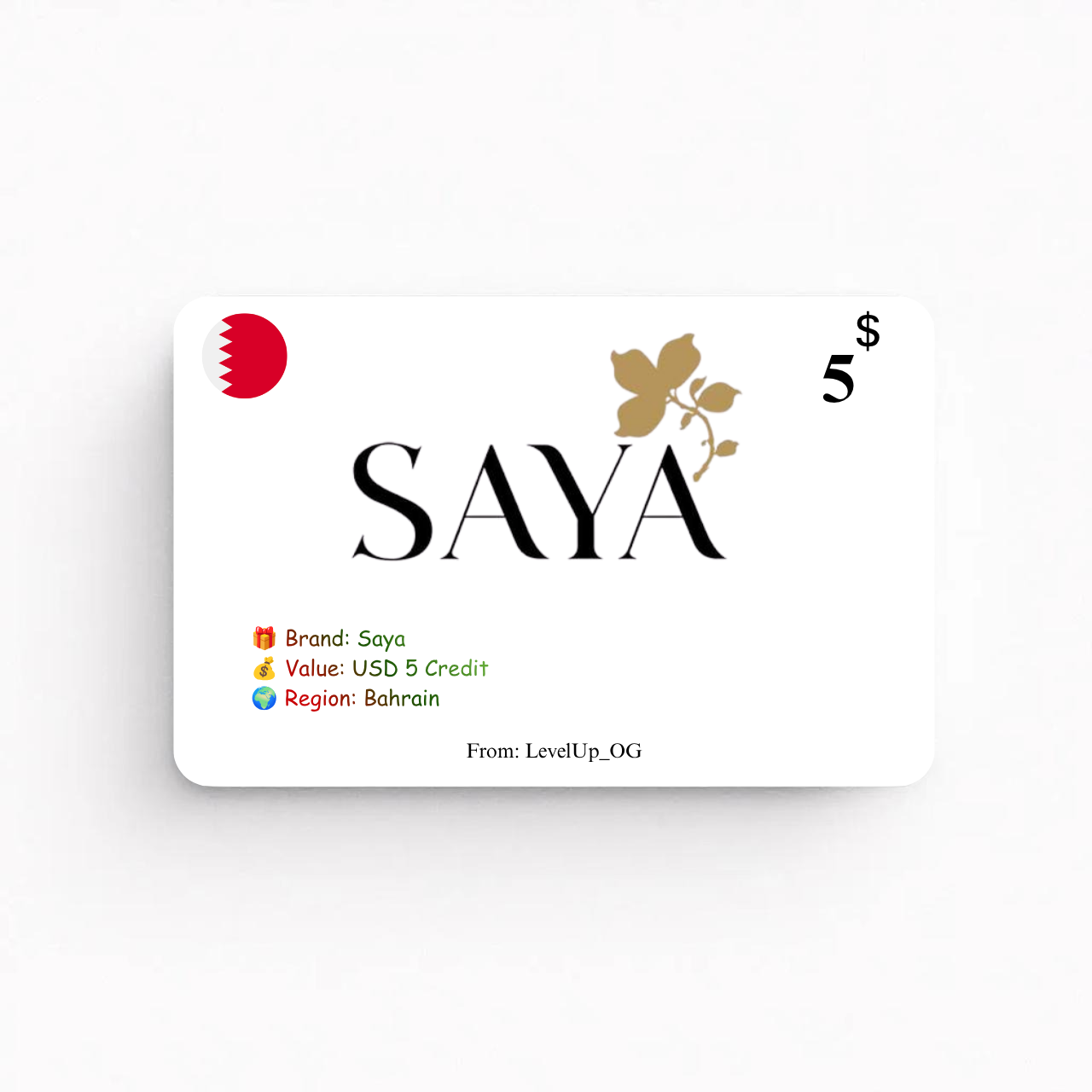 Saya | USD 5 Credit | Bahrain