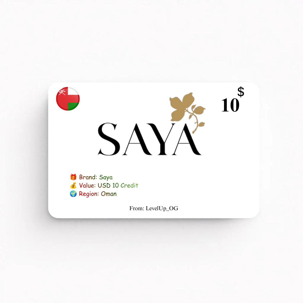 Saya | USD 10 Credit | Oman
