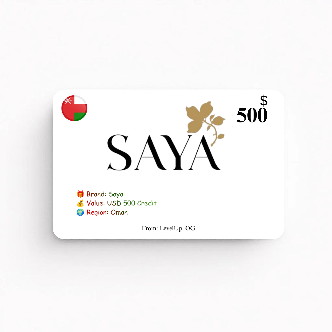 Saya | USD 500 Credit | Oman