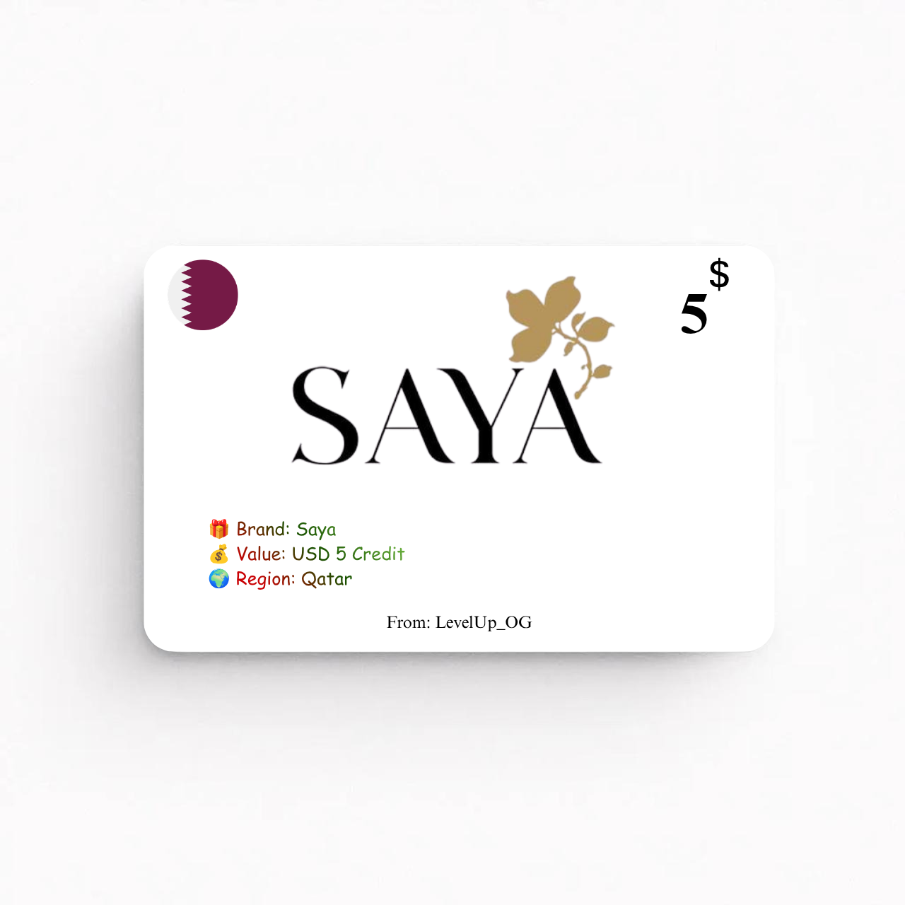 Saya | USD 5 Credit | Qatar