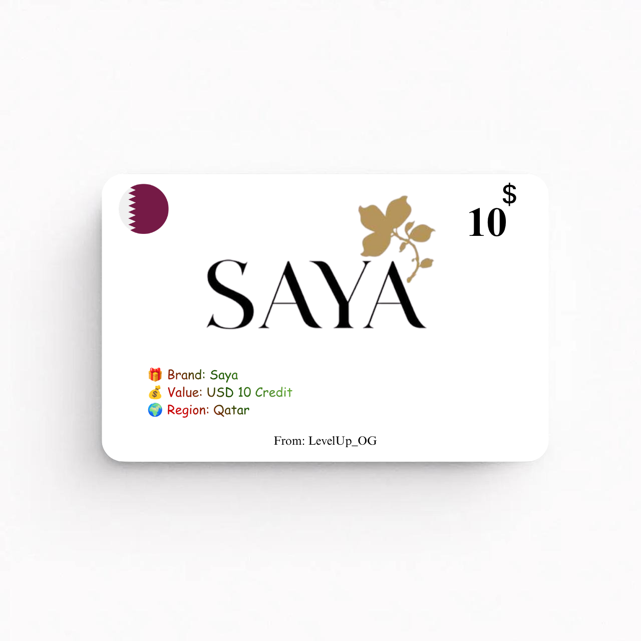 Saya | USD 10 Credit | Qatar