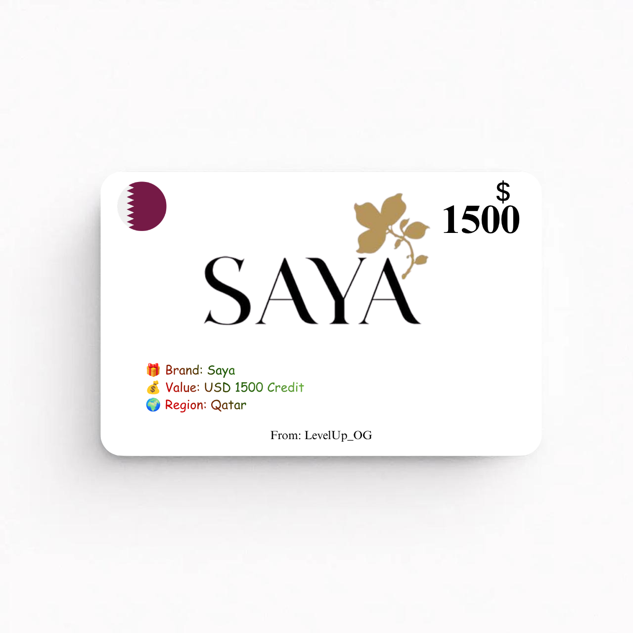 Saya | USD 1500 Credit | Qatar