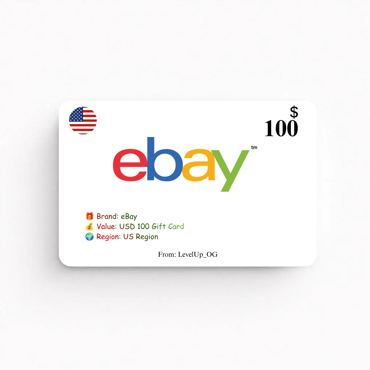 eBay | USD 100 Gift Card | US Region
