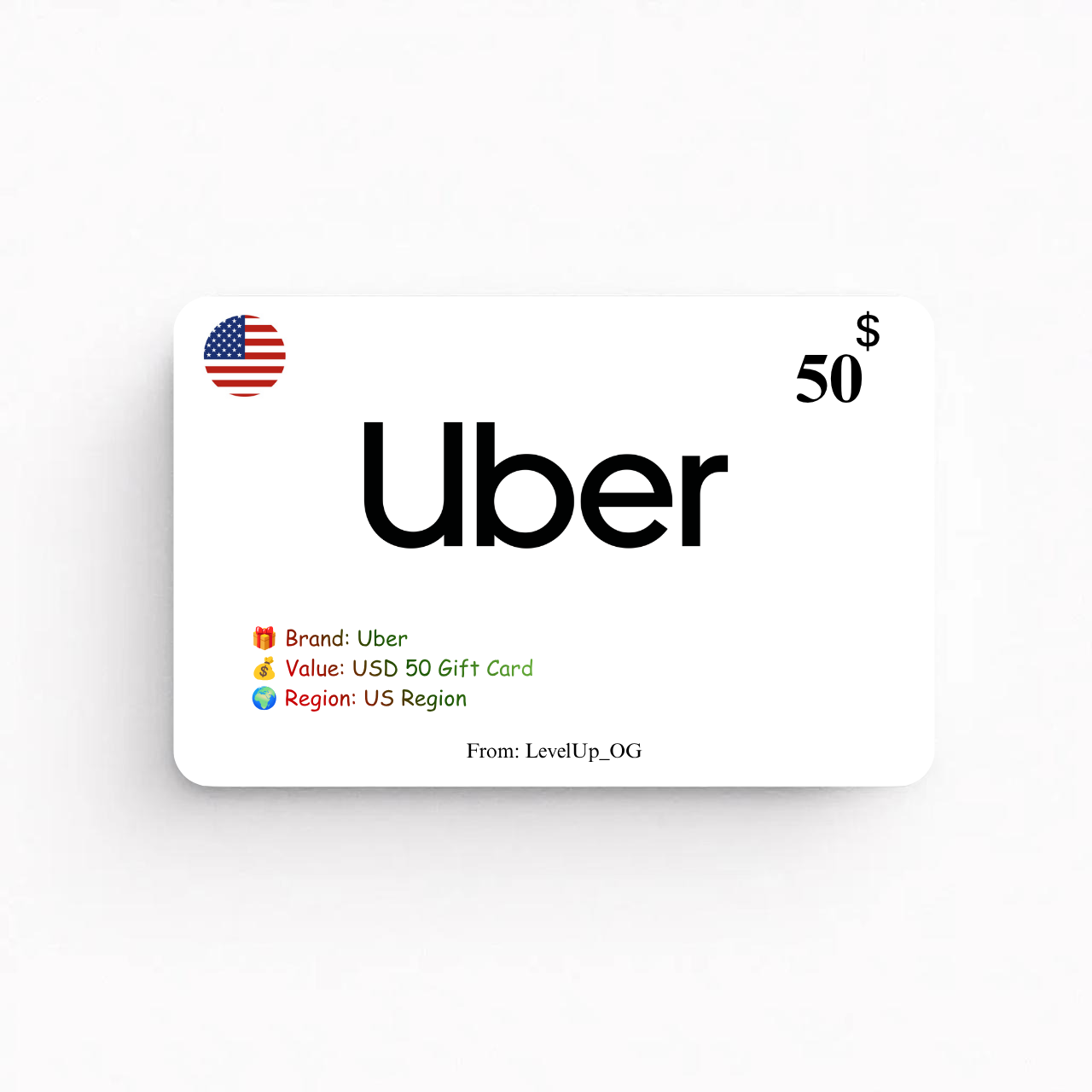 Uber | USD 50 Gift Card | US Region