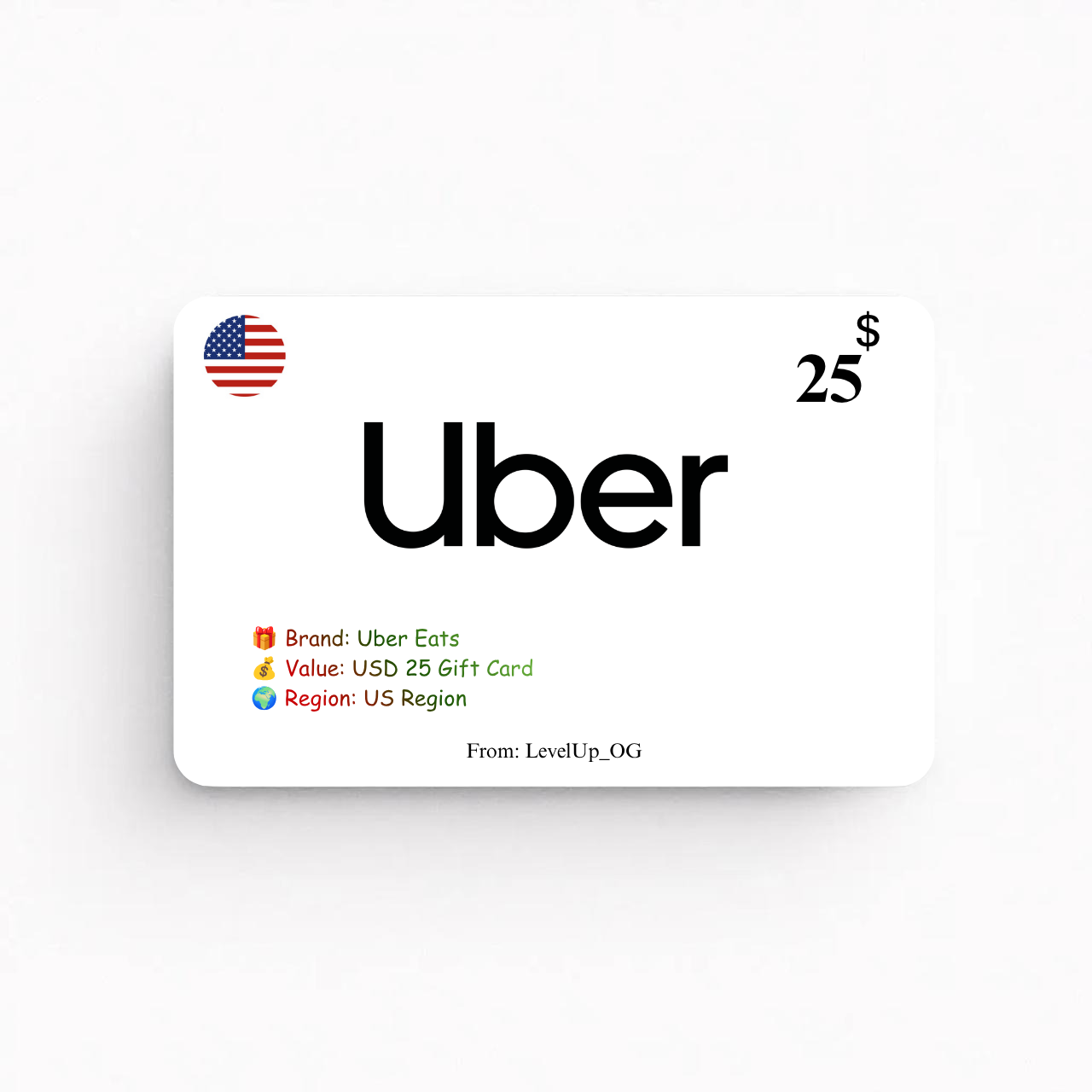 Uber Eats | USD 25 Gift Card | US Region
