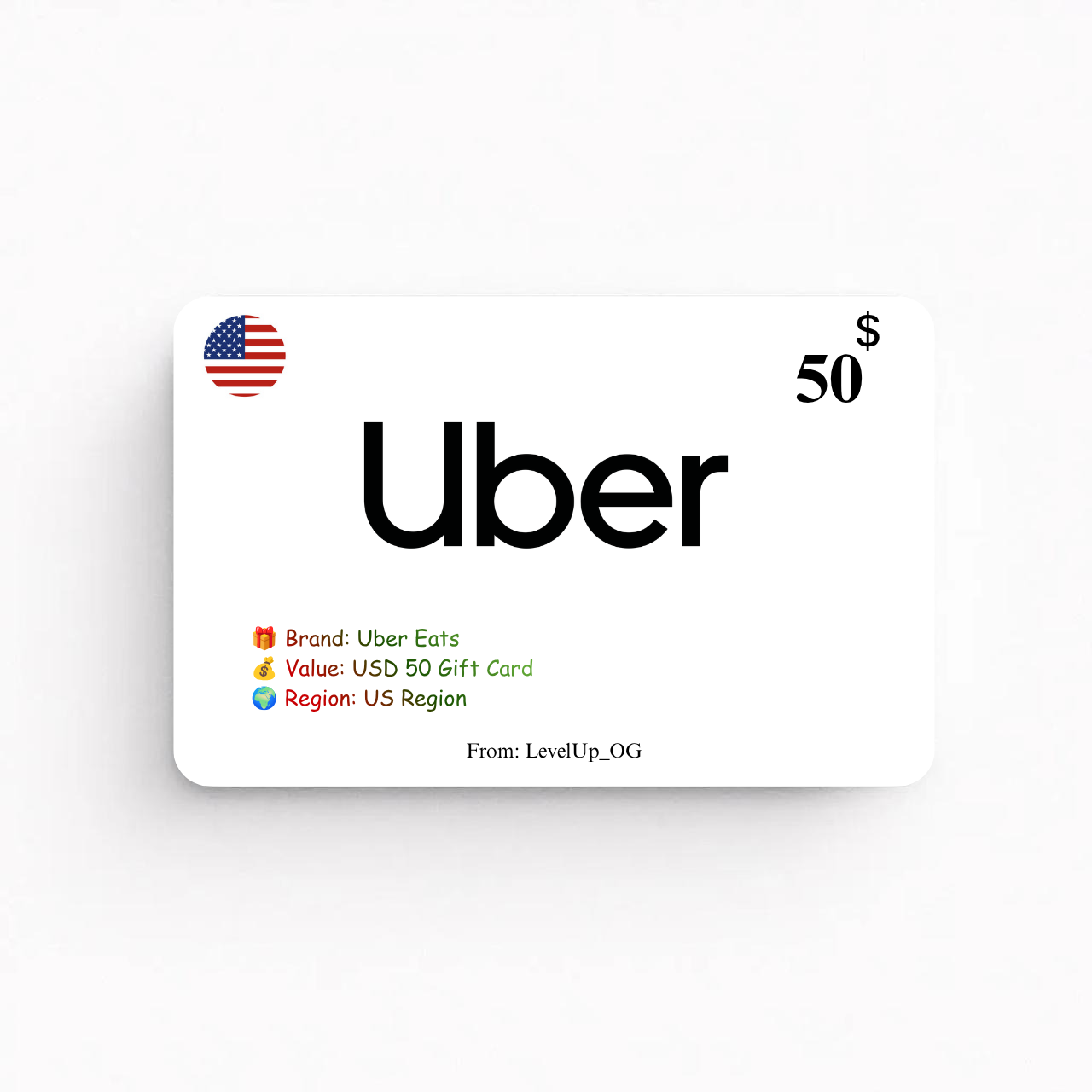 Uber Eats | USD 50 Gift Card | US Region