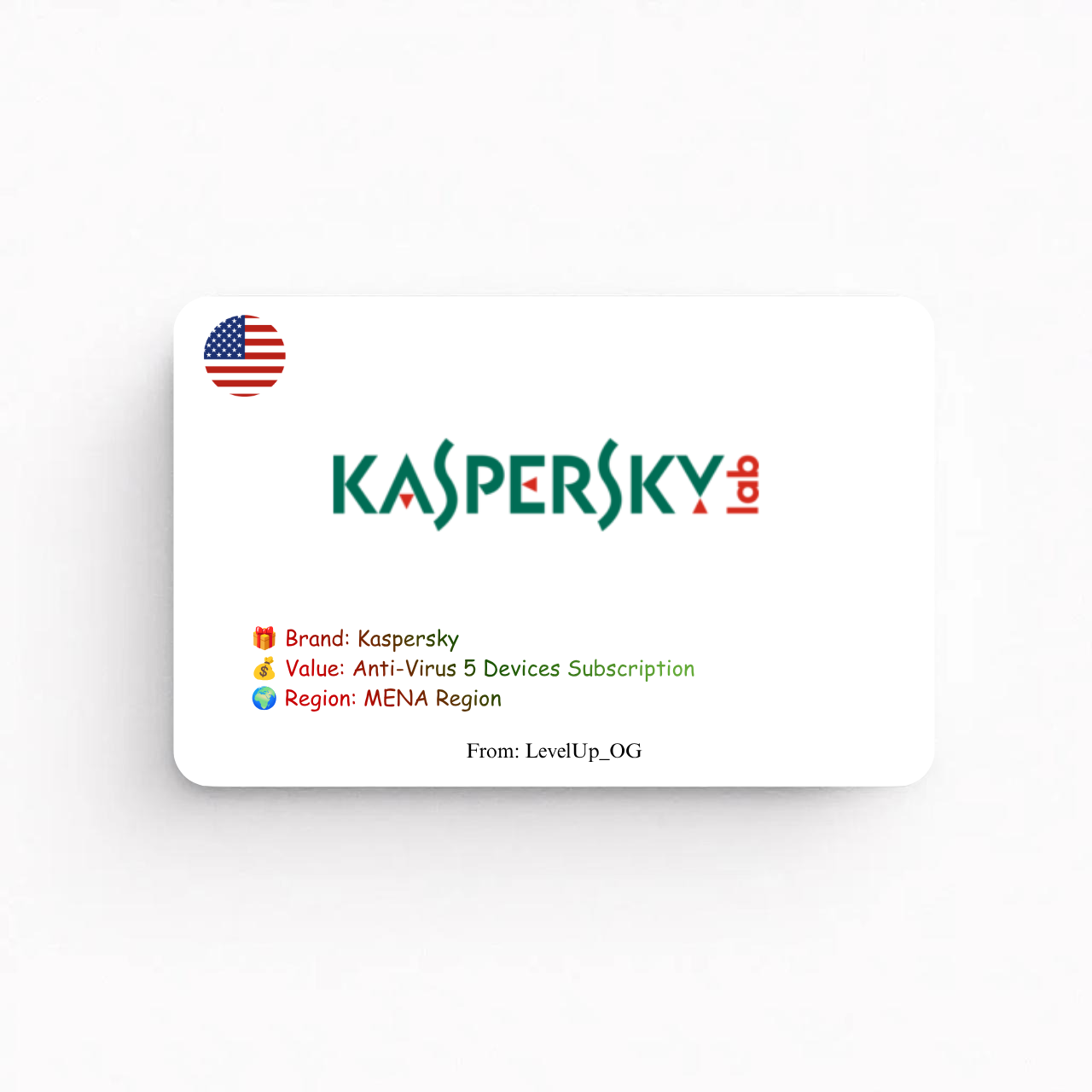 Kaspersky | Anti-Virus 5 Devices Subscription | MENA Region