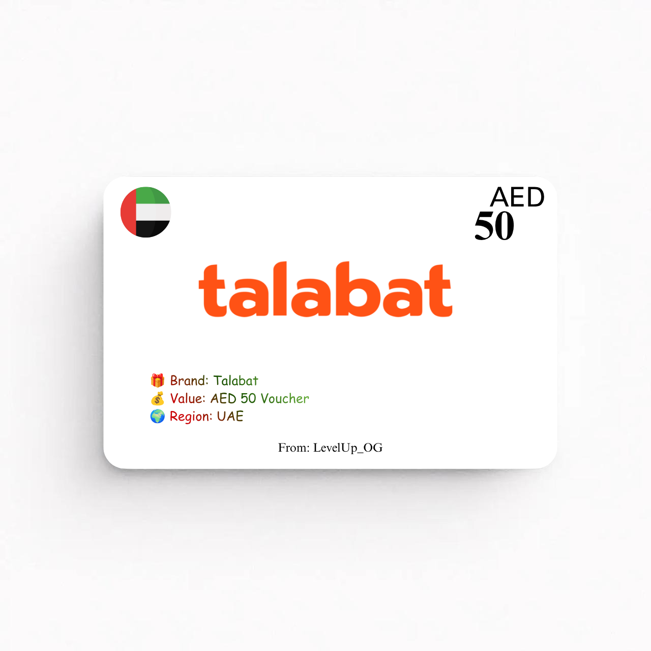 Talabat | AED 50 Voucher | UAE